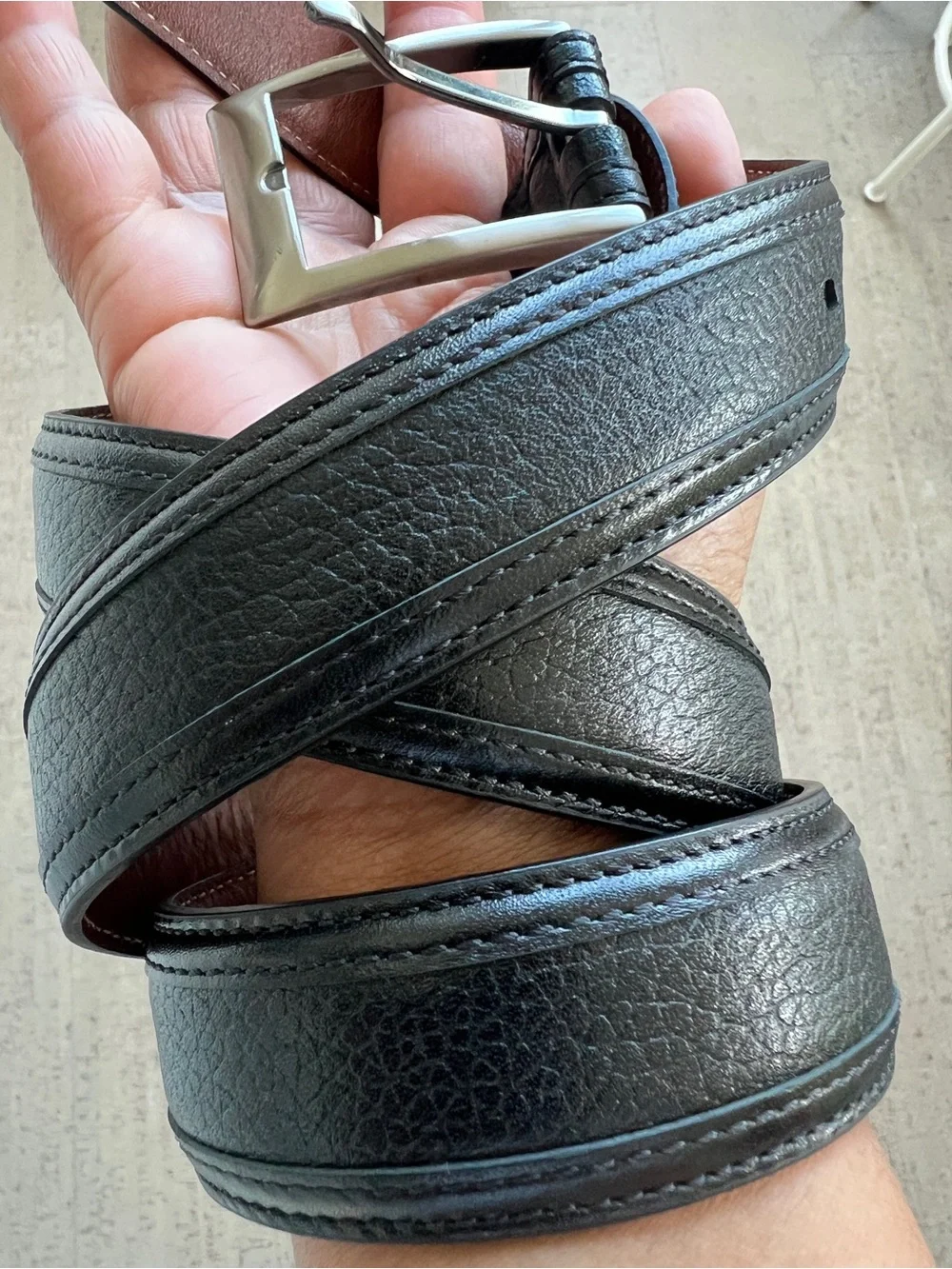 Johnston & Murphy Men's Black Leather Belt, size 36